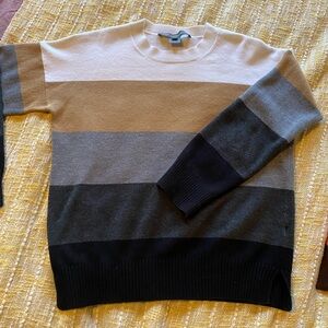 NWOT French connection vertical striped neutral gradient sweater
